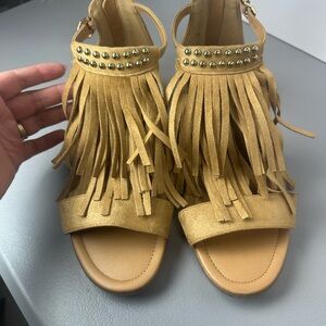 Comfortview Beige Fringe Sandals